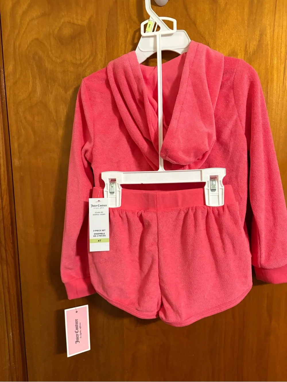 NWTJuicy Toddler Couture Pink Velour Full Zip Hoodie and short set 4T